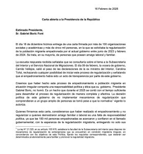 Carta abierta a la Presidencia de la República